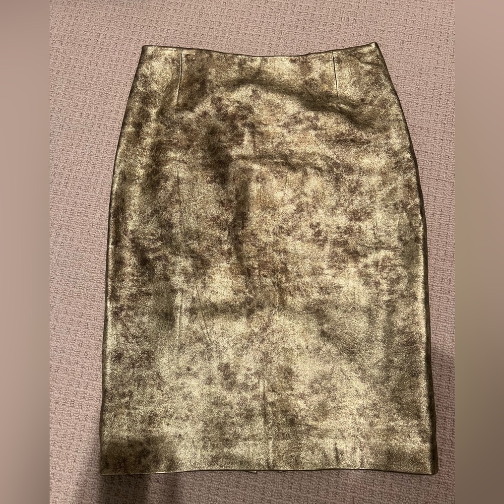 Genuine Leather metallic skirt Elie Tahari